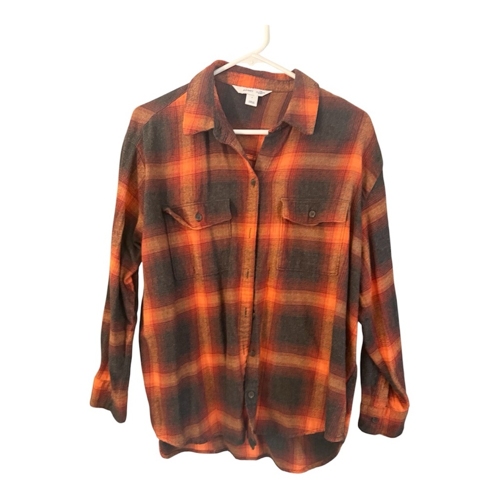 Old Navy Orange and Black The Boyfriend Shirt Large Evermore Taylor Swift